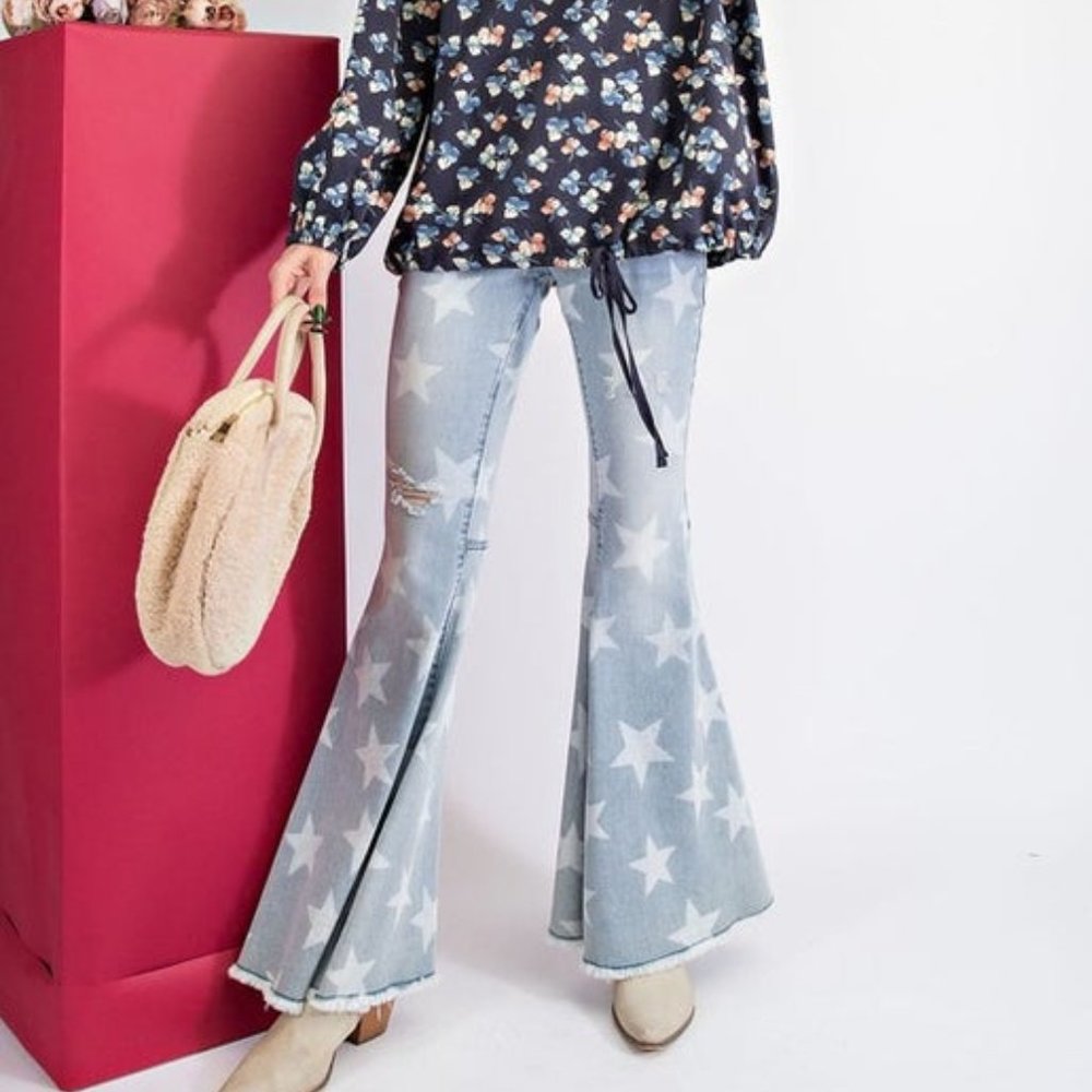 Easel - Navy Top with Floral Print - Picture 6 of 6